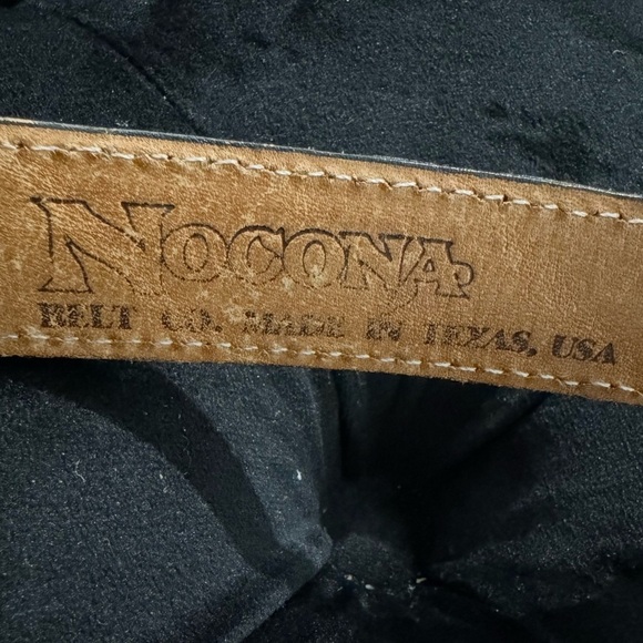 VTG Nocona Scrollwork Black Leather Belt Silver Gold Made in USA Texas Cowgirl - Picture 11 of 11